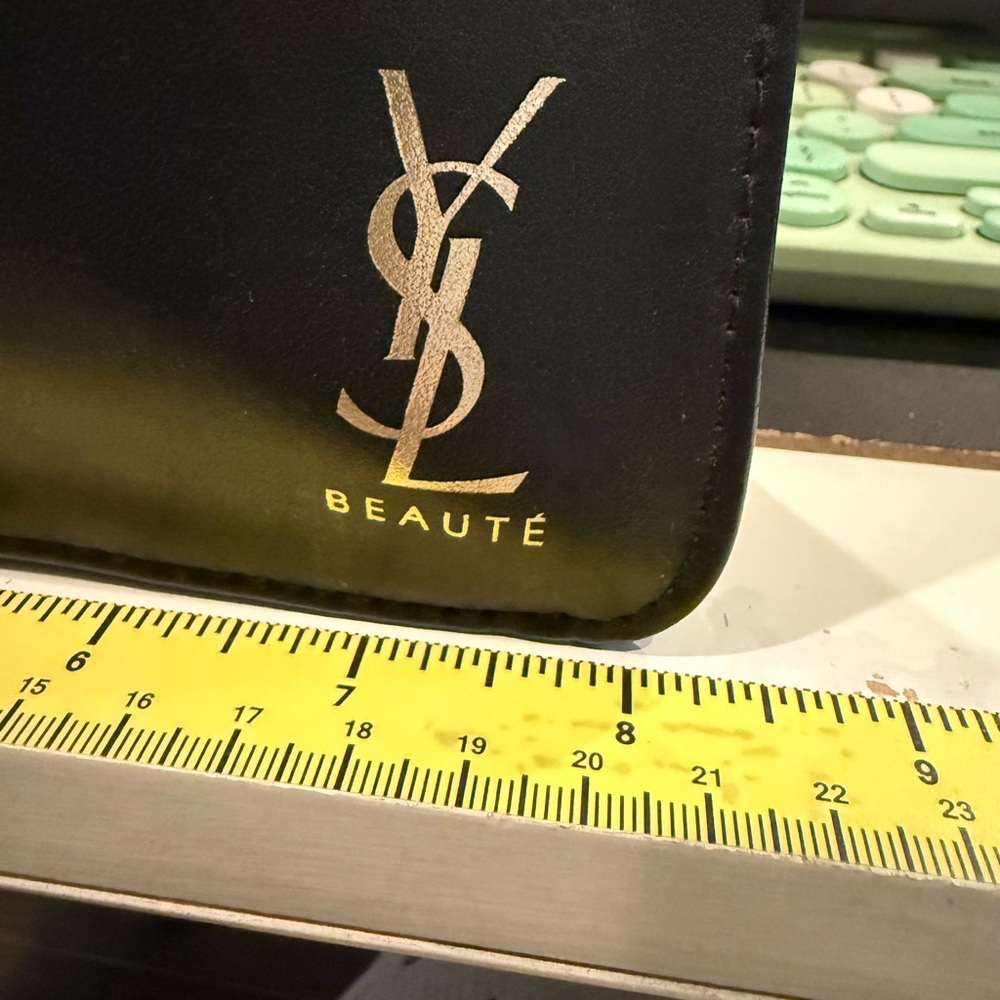 Yves Saint Laurent Black Beauty Pouch w/ YSL Leopard Case 8”x6.5”x2” 8”x2”x2.5” - Picture 11 of 16